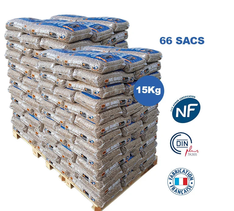 Pellet di legno francesi Woodstock® Premium – Ptuttit 990kg (66 sacchi)