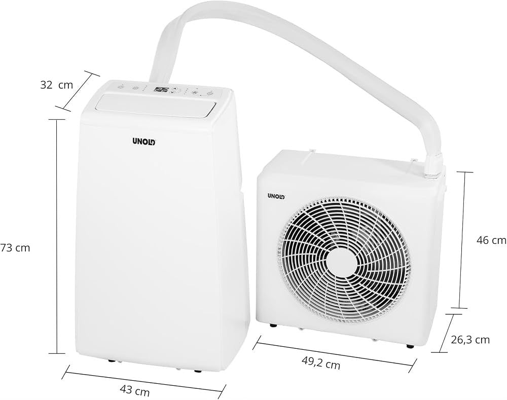 UNOLD 86340 Climatizzatore Split Mobile 12.000 BTU – 3,5 kW, Riscaldamento e Raffrescamento